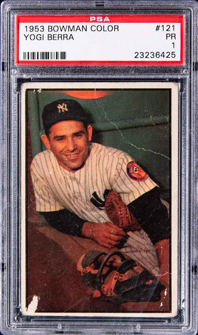 1953 Bowman Yogi Berra Color #121 card image