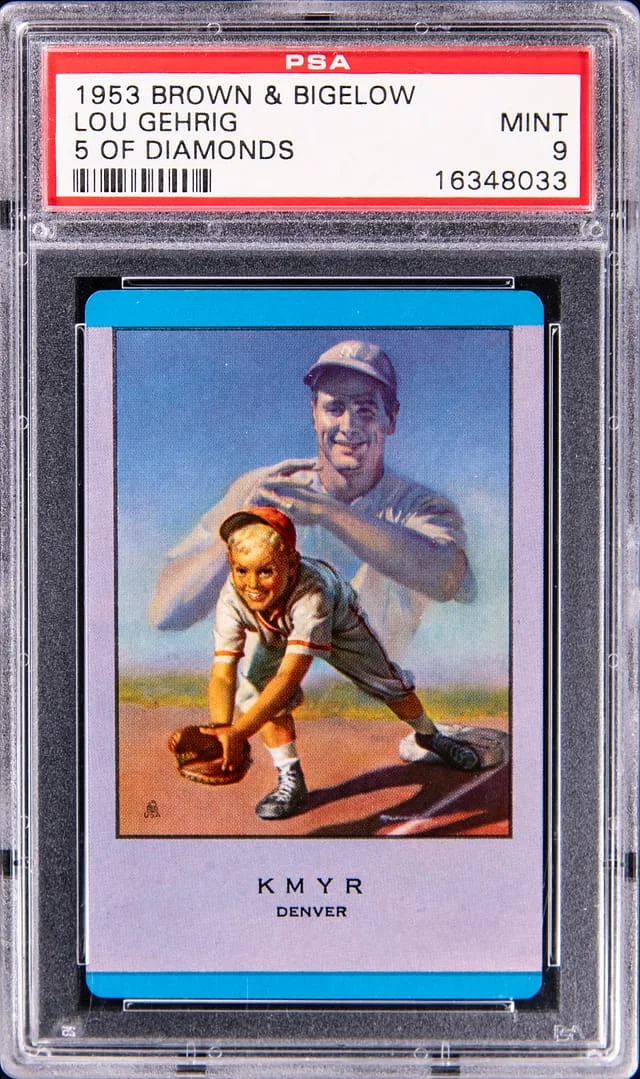 1953 Brown & Bigelow of Diamonds Lou Gehrig #5 card image