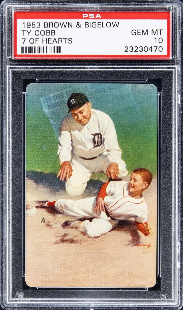 1953 Brown & Bigelow Of Hearts Ty Cobb #7 card image