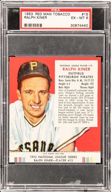 1953 Red Man Tobacco Ralph Kiner #15 card image