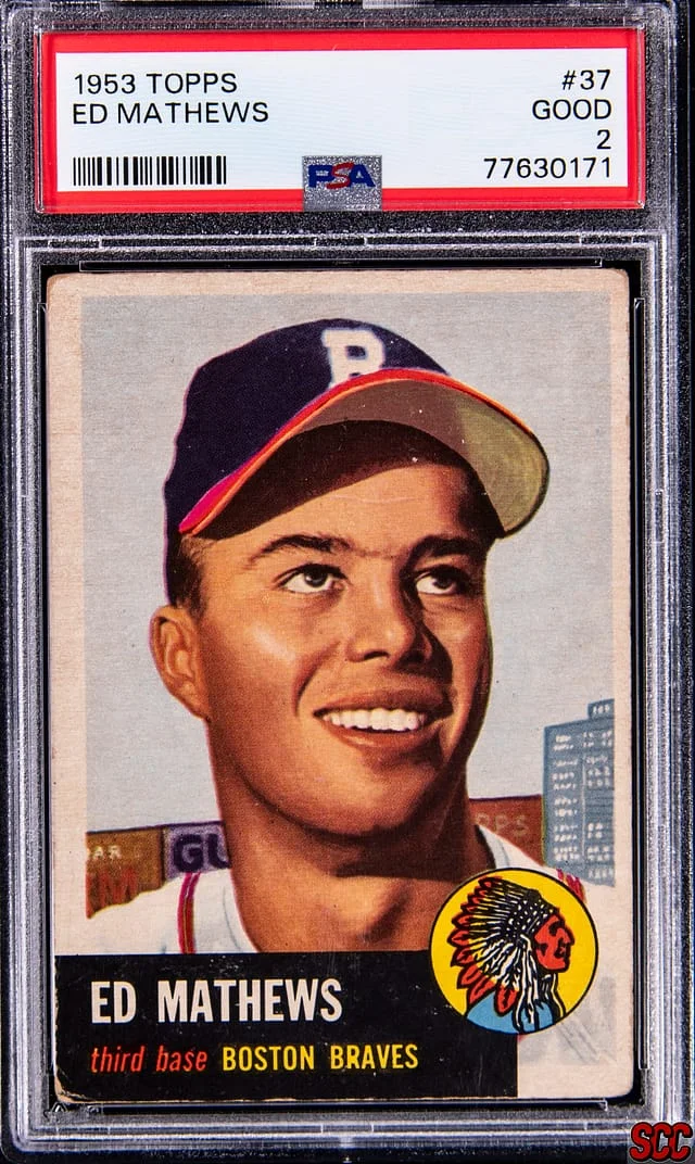 1953 Topps Eddie Mathews #37 card image