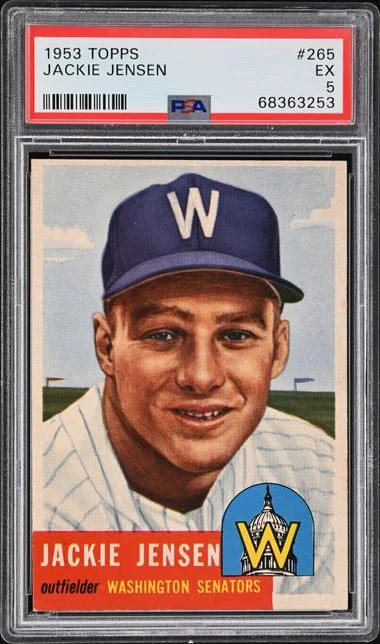 1953 Topps Jackie Jensen #265 card image