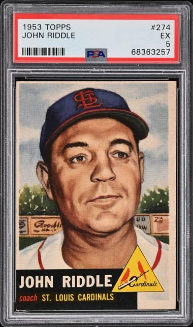 1953 Topps John Riddle #274 card image