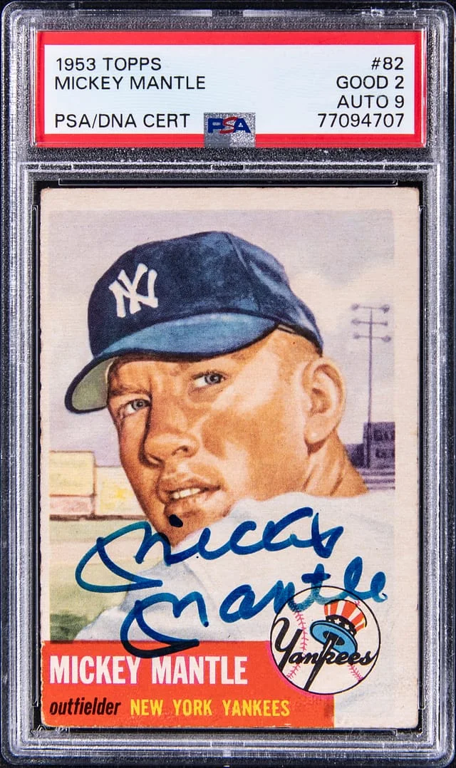1953 Topps Signed Mickey Mantle #82 card image