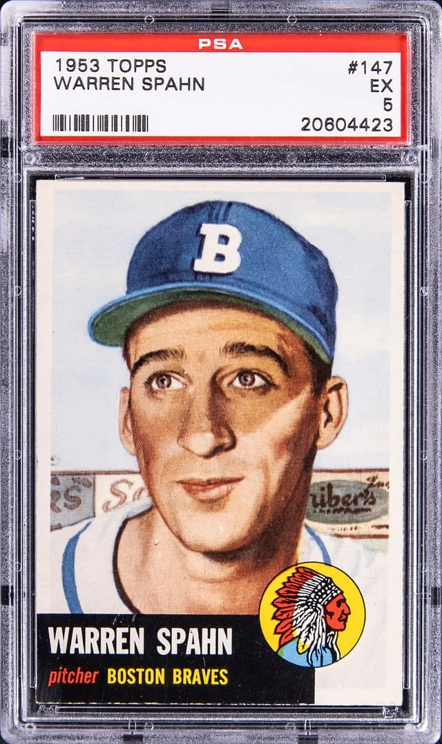1953 Topps Warren Spahn #147 card image