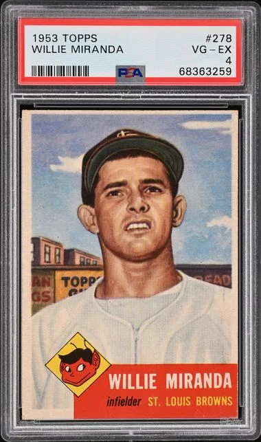 1953 Topps Willie Miranda #278 card image