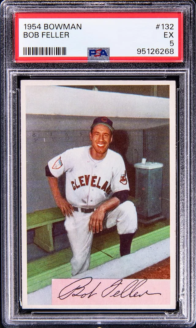 1954 Bowman Bob Feller #132 card image