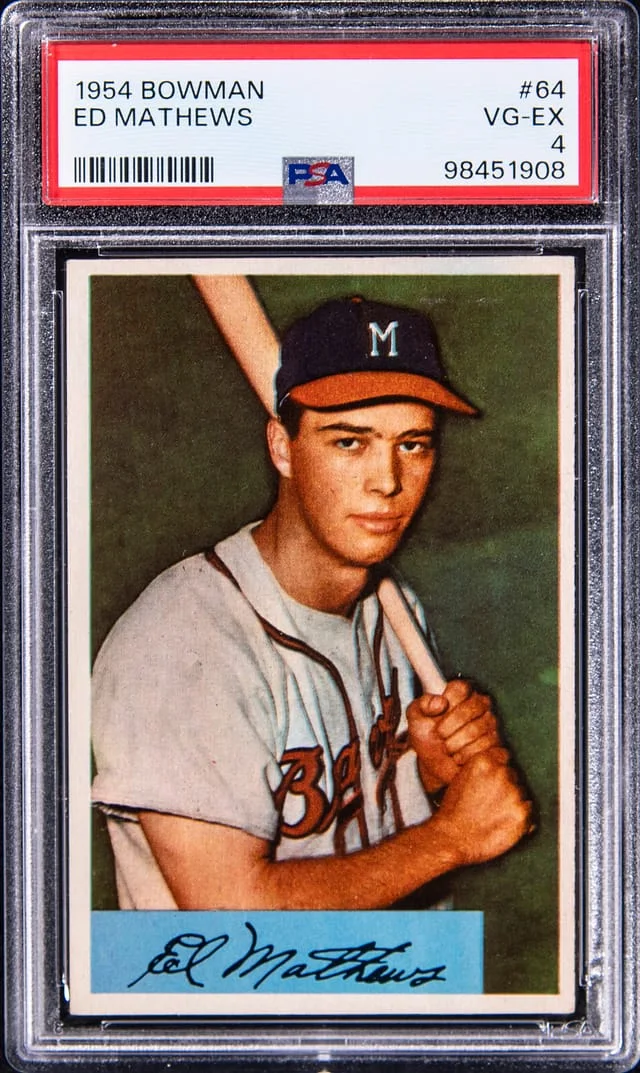 1954 Bowman Eddie Mathews #64 card image