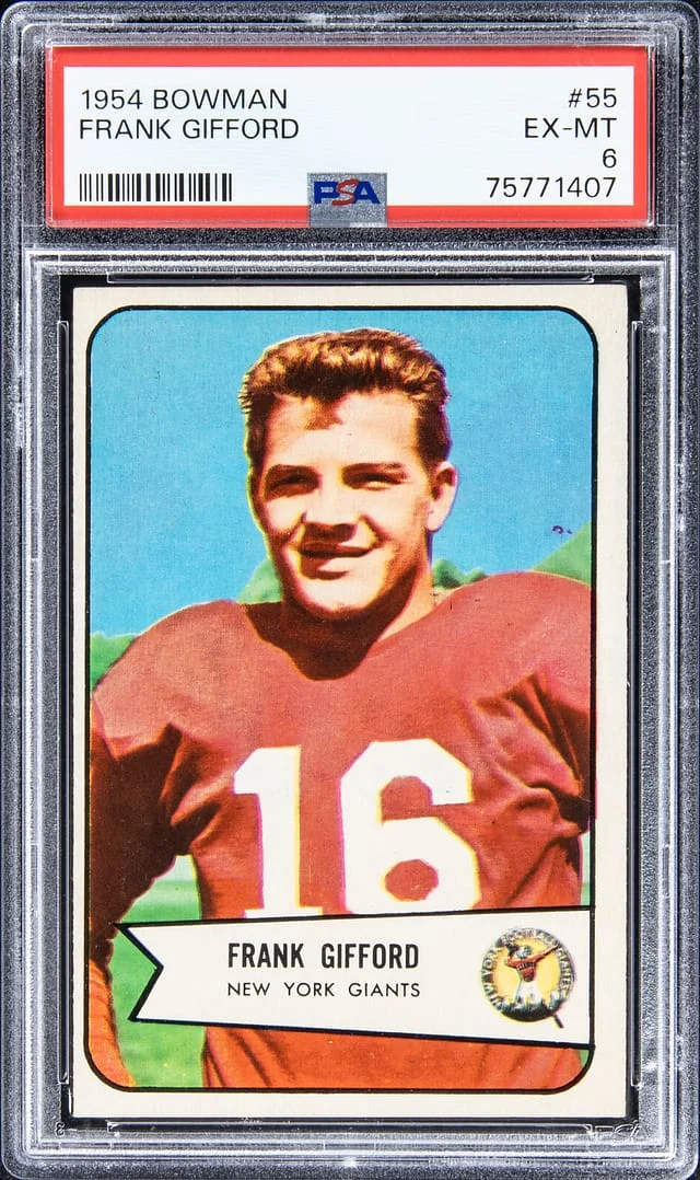 1954 Bowman Frank Gifford #55 card image
