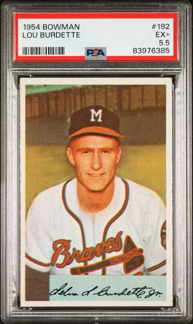 1954 Bowman Lou Burdette #192 card image