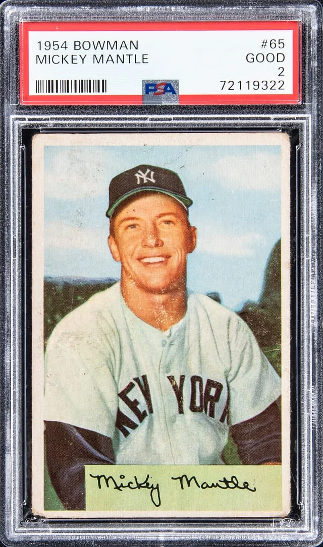 1954 Bowman Mickey Mantle - GD 2 #65 card image