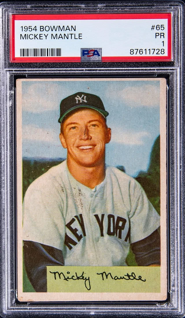 1954 Bowman Mickey Mantle - PR 1 #65 card image