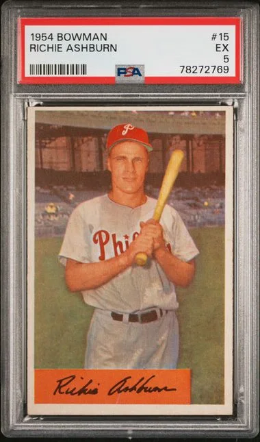 1954 Bowman Richie Ashburn #15 card image