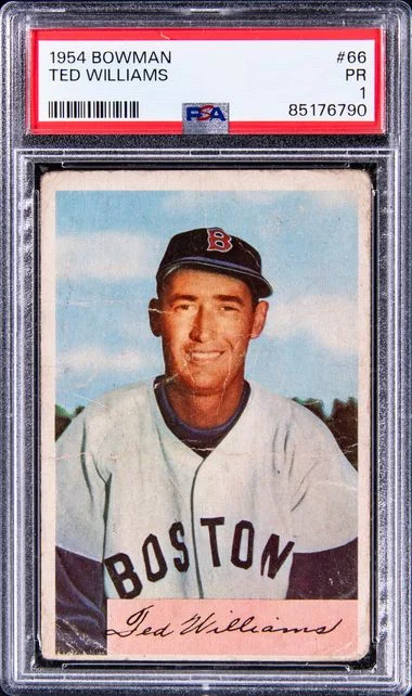 1954 Bowman Ted Williams #66 card image