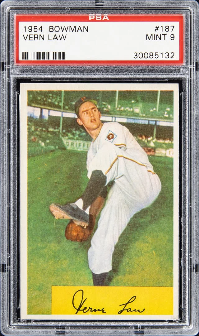 1954 Bowman Vern Law #187 card image