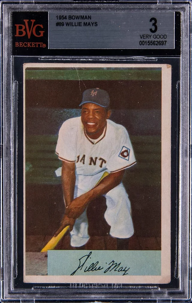 1954 Bowman Willie Mays #89 card image