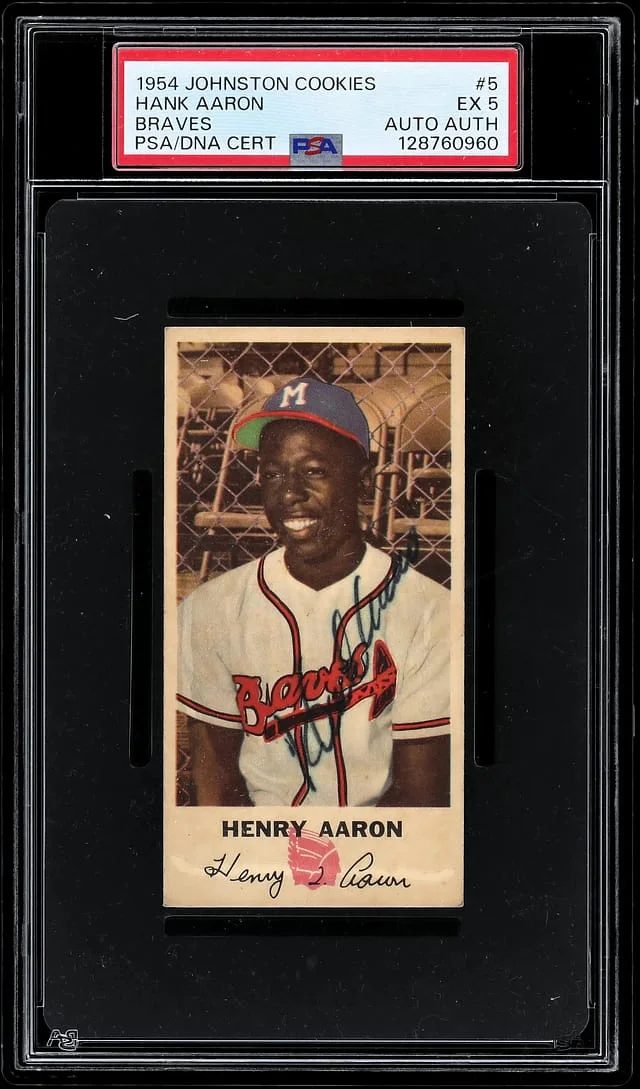 1954 Johnston Cookies Braves Hank Aaron #5 card image
