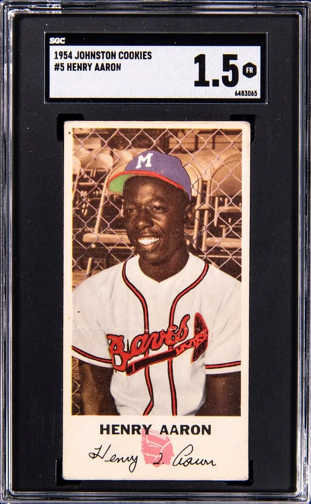1954 Johnston Cookies Hank Aaron #5 card image