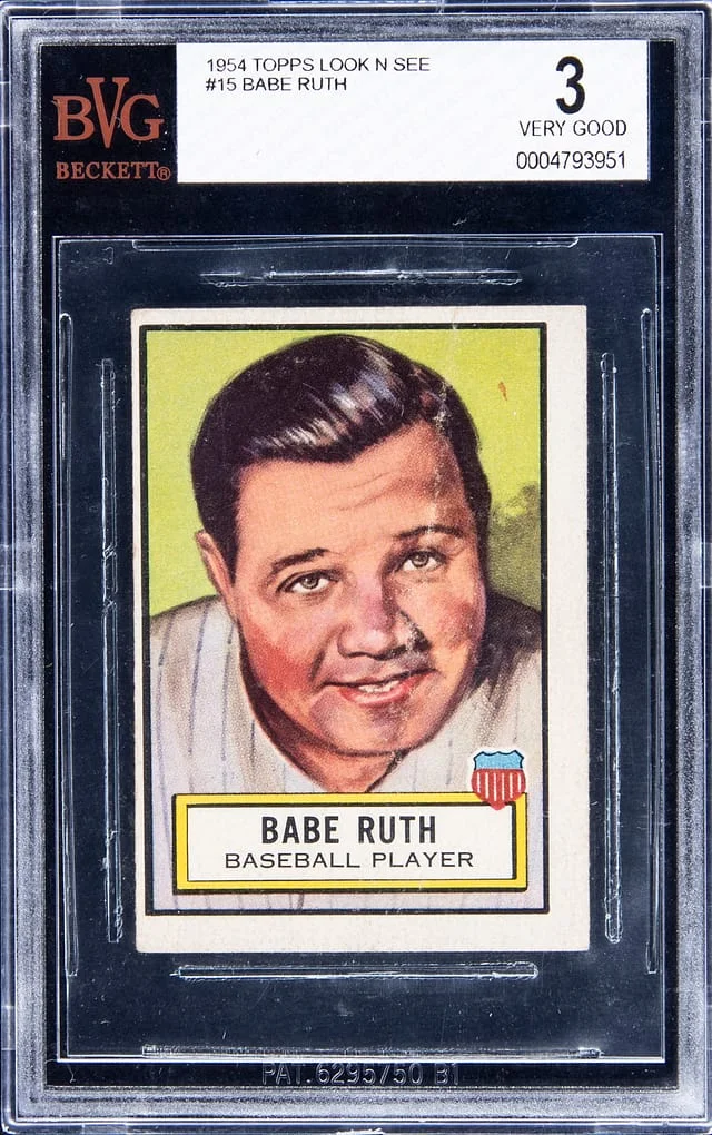 1954 Topps Babe Ruth Look n See #15 card image