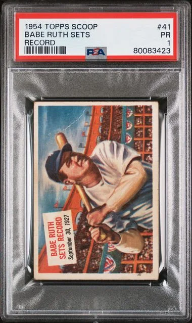 1954 Topps Babe Ruth Sets Record Scoop #41 card image