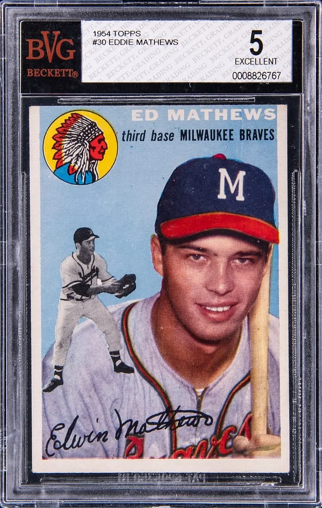 1954 Topps Eddie Mathews #30 card image
