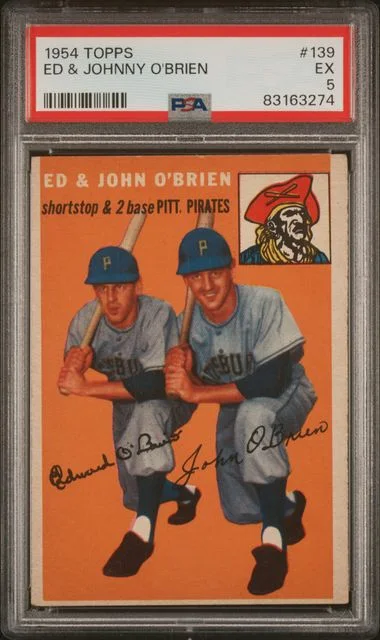 1954 Topps Edward Joseph/John Thomas O'Brien #139 card image