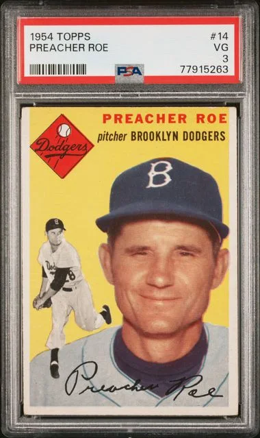 1954 Topps Preacher Roe #14 card image