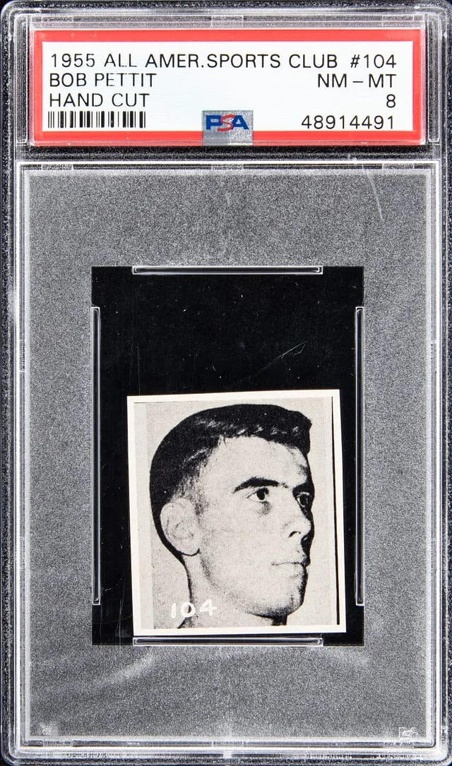 1955-56 All American Sports Club Hand Cut Bob Pettit #104 card image