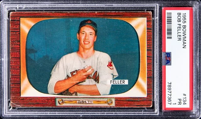 1955 Bowman Bob Feller #134 card image