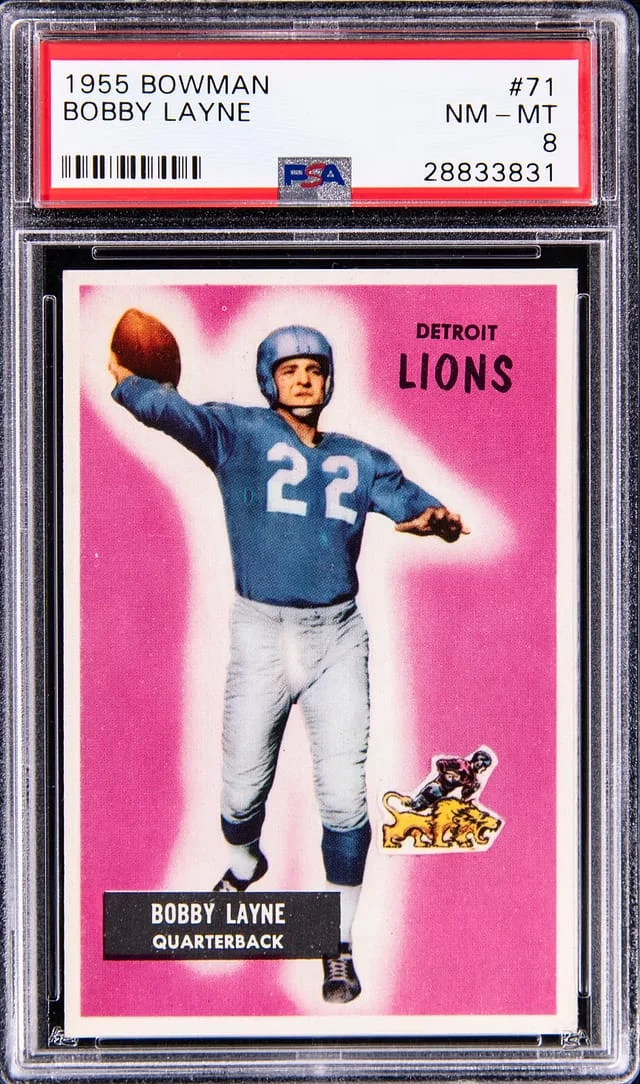 1955 Bowman Bobby Layne #71 card image