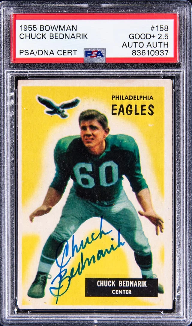 1955 Bowman Chuck Bednarik #158 card image