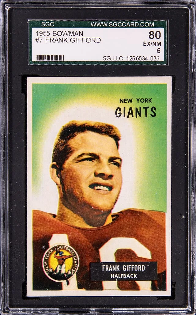 1955 Bowman Frank Gifford #7 card image