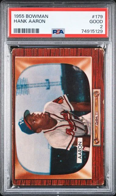 1955 Bowman Hank Aaron #179 card image