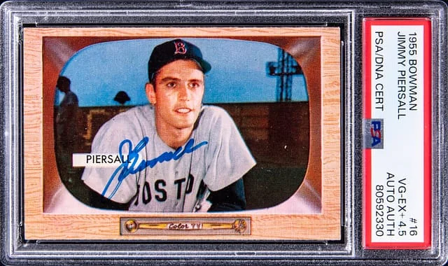 1955 Bowman Jimmy Piersall #16 card image