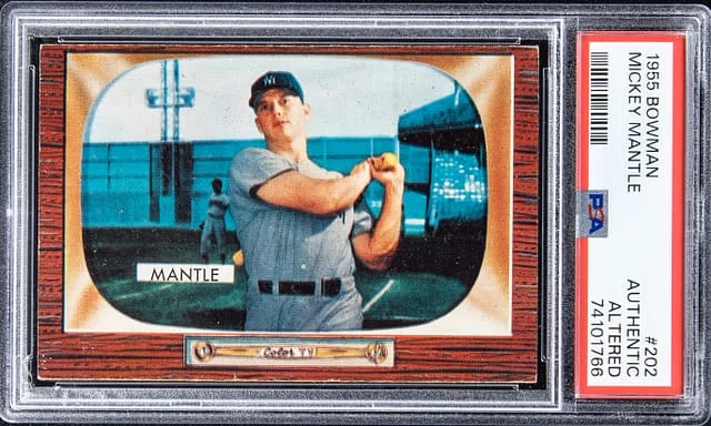 1955 Bowman Mickey Mantle #202 card image