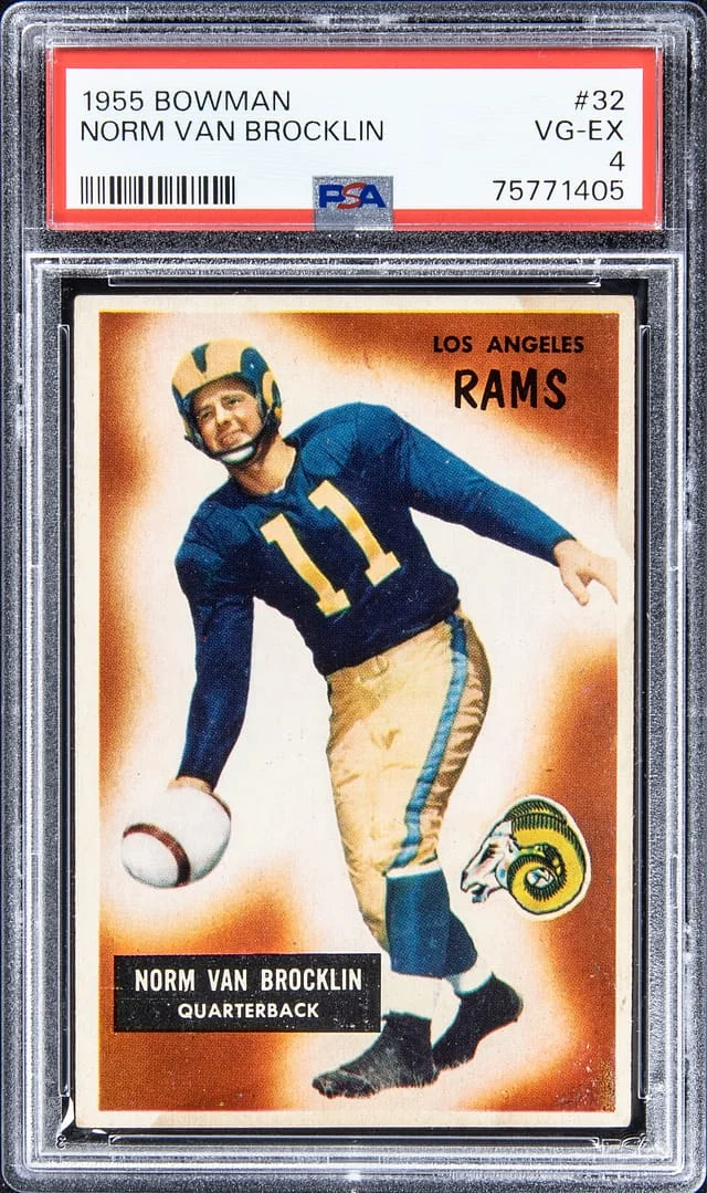 1955 Bowman Norm Van Brocklin #32 card image