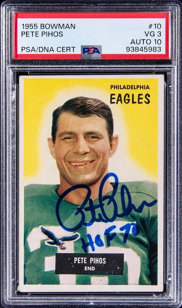 1955 Bowman Pete Pihos #10 card image