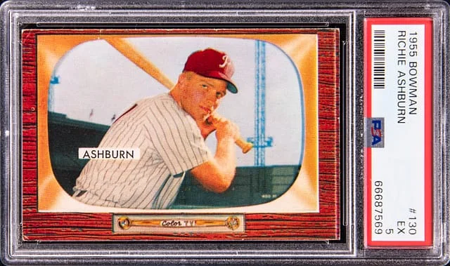 1955 Bowman Richie Ashburn #130 card image