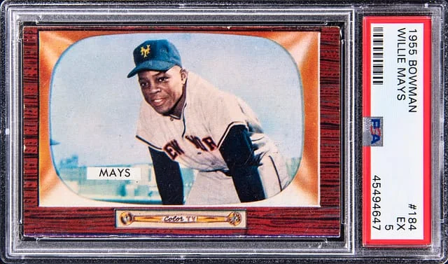 1955 Bowman Willie Mays #184 card image
