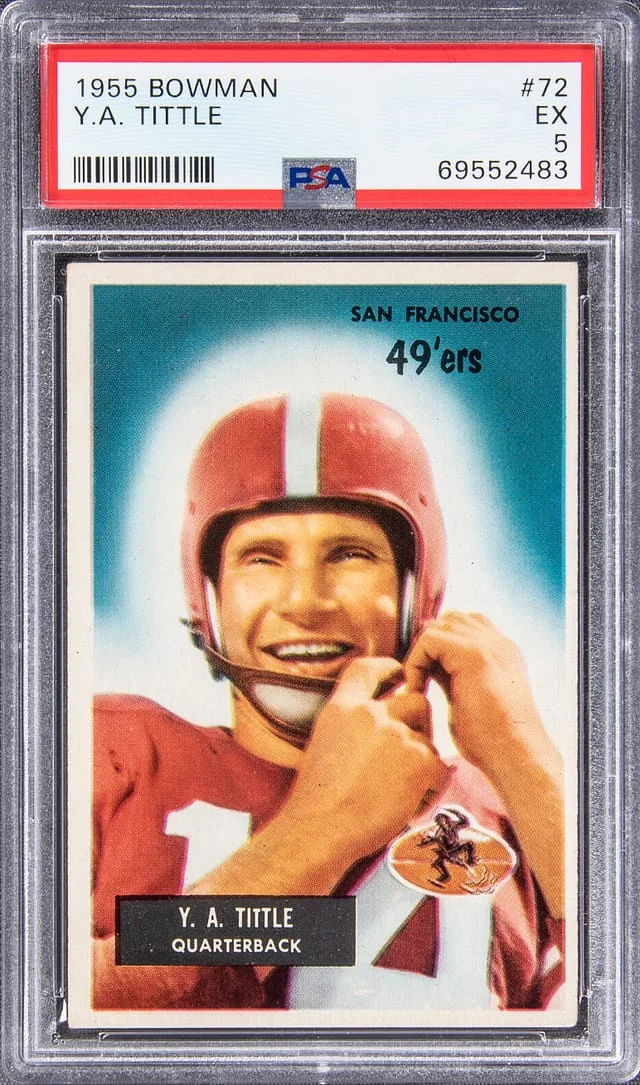 1955 Bowman Y.A. Tittle #72 card image