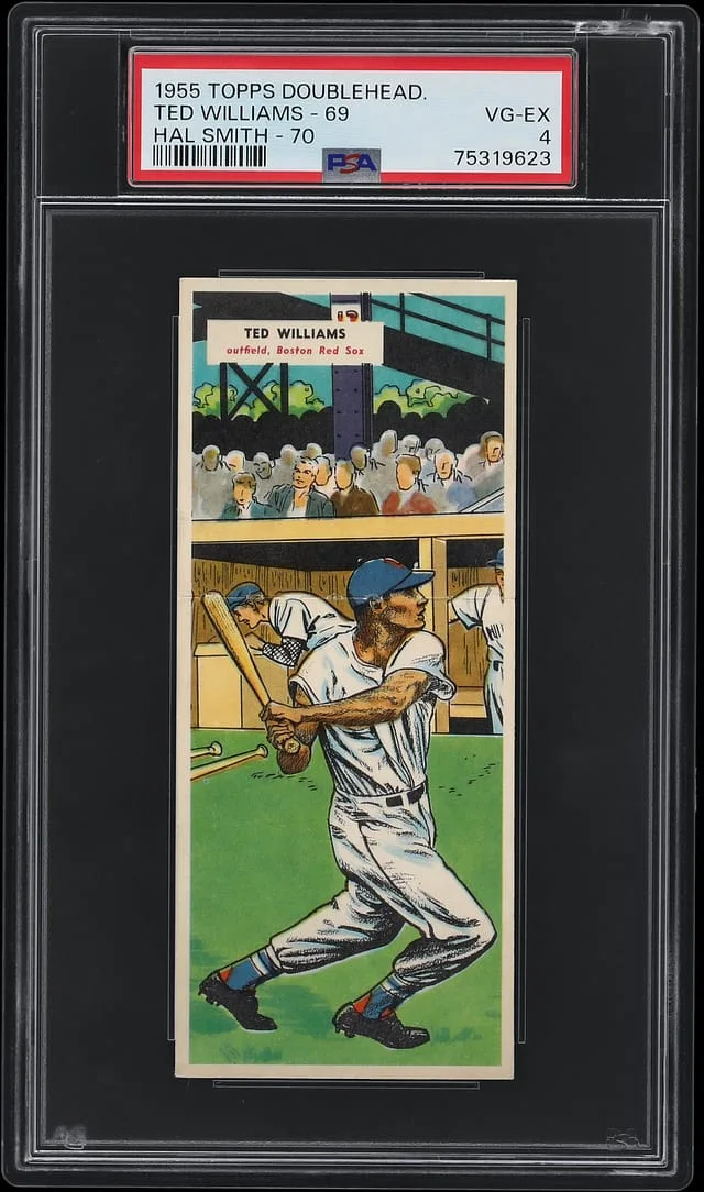 1955 Topps #70 Ted Williams/Hal Smith Doubleheader #69 card image