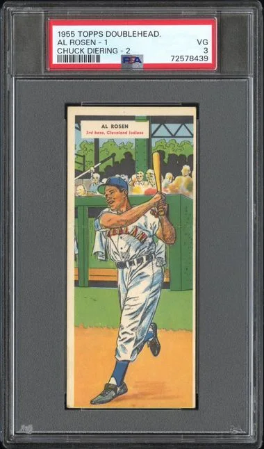 1955 Topps Al Rosen - 1 Doubleheaders Chuck Diering #2 card image