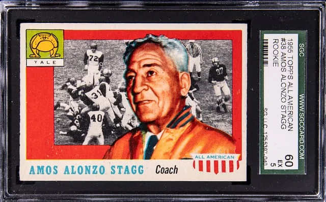 1955 Topps Amos Alonzo Stagg All American #38 card image