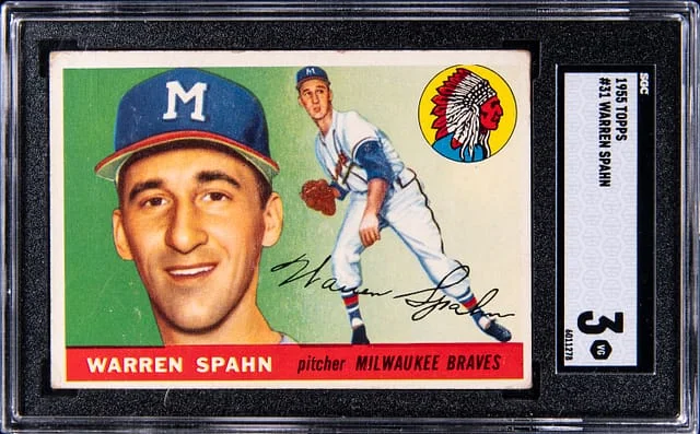 1955 Topps Baseball Warren Spahn #31 card image