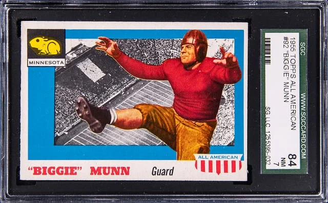 1955 Topps Biggie Munn All American #92 card image