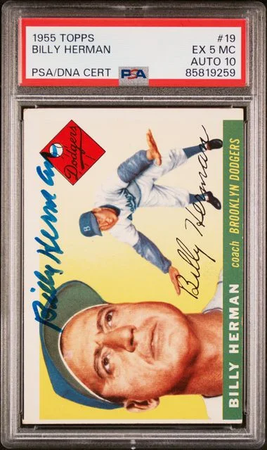 1955 Topps Billy Herman #19 card image
