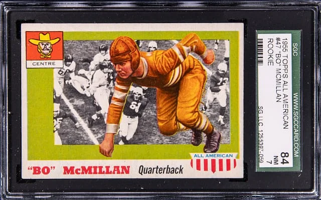 1955 Topps Bo McMillan All American #47 card image