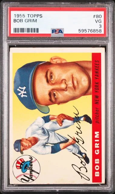 1955 Topps Bob Grim #80 card image