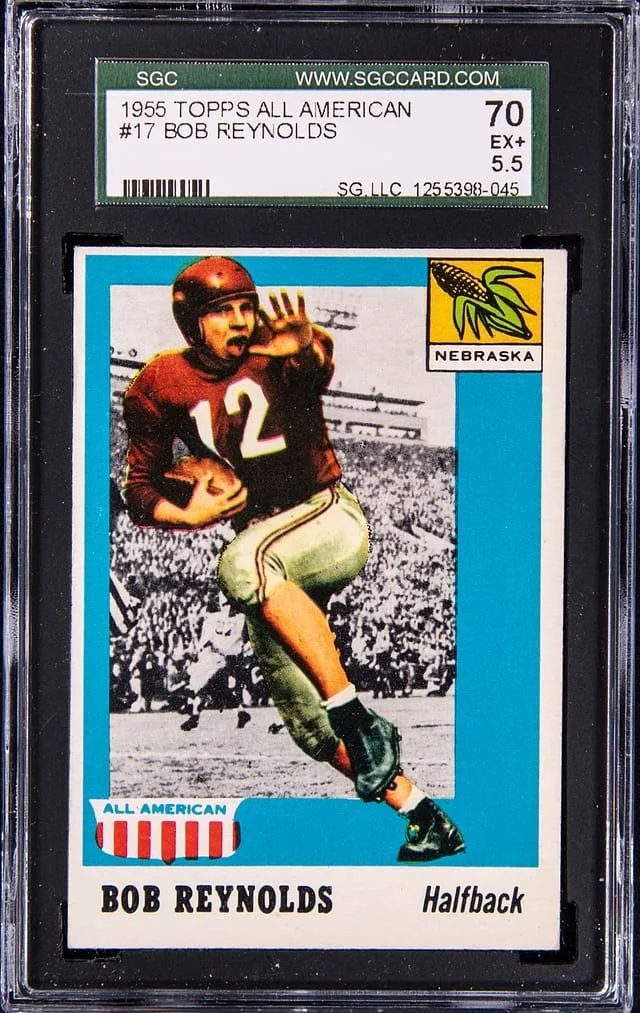 1955 Topps Bob Reynolds All American #17 card image