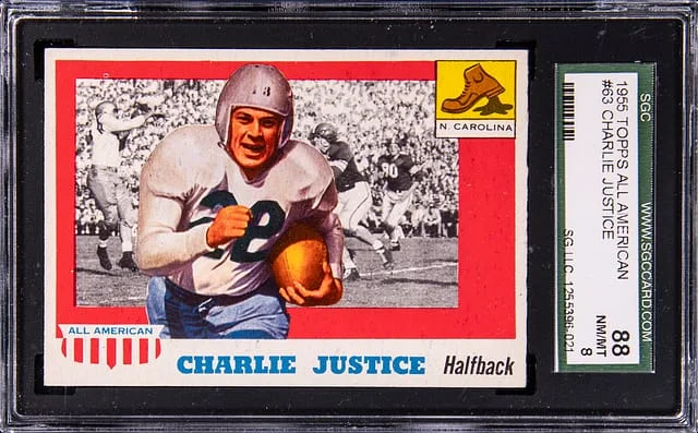 1955 Topps Charlie Justice All American #63 card image
